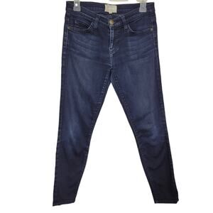 Current Elliot Dark Blue The Stiletto Black Book Skinny Whiskering Jeans Size 25